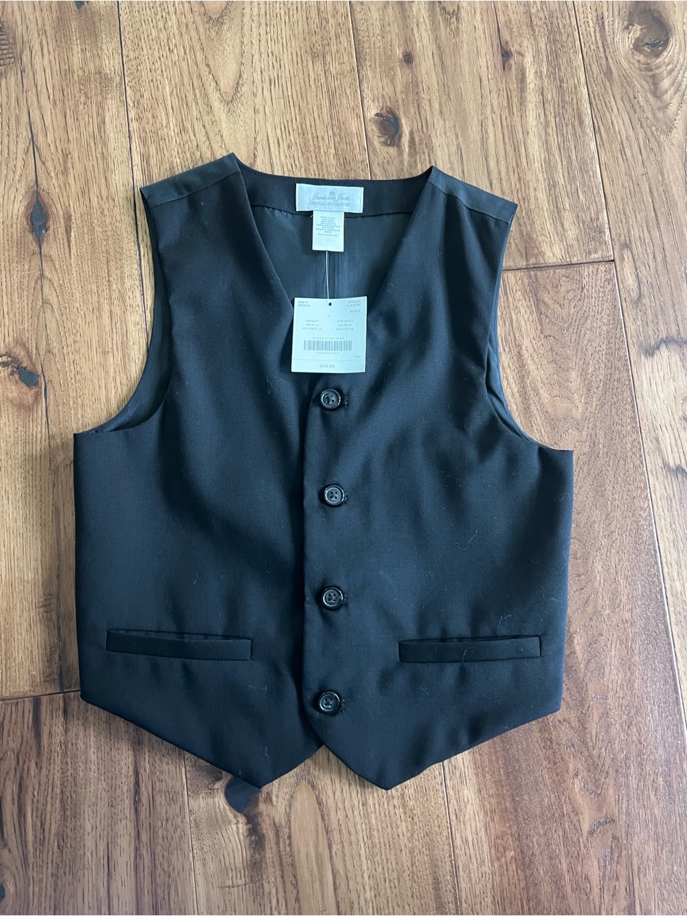 Janie and Jack Boys Black Dress Vest NWT